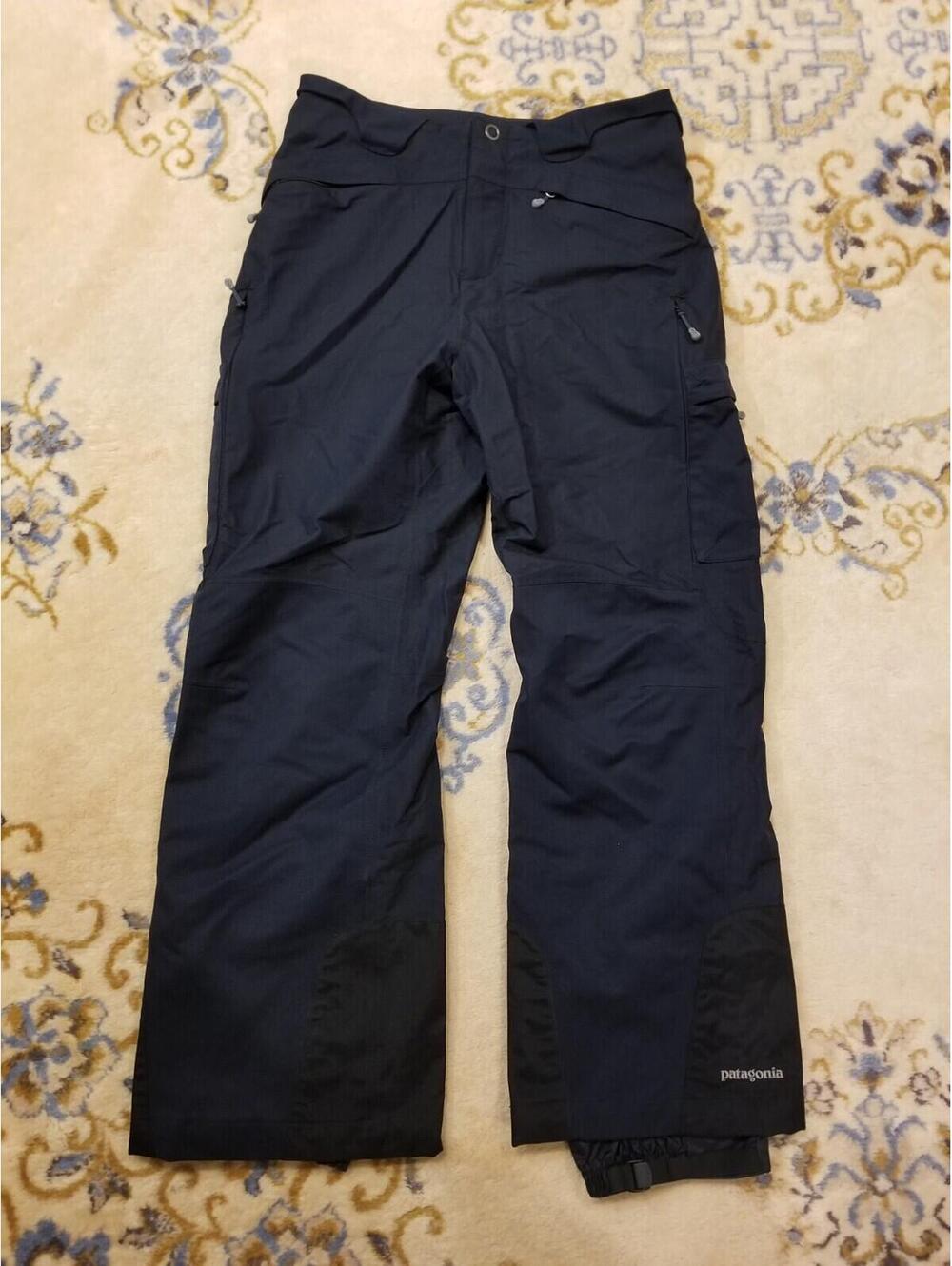 Patagonia Womens Insulated Powder Bowl Snow Ski Pants Size 10 Black Board EUC M
